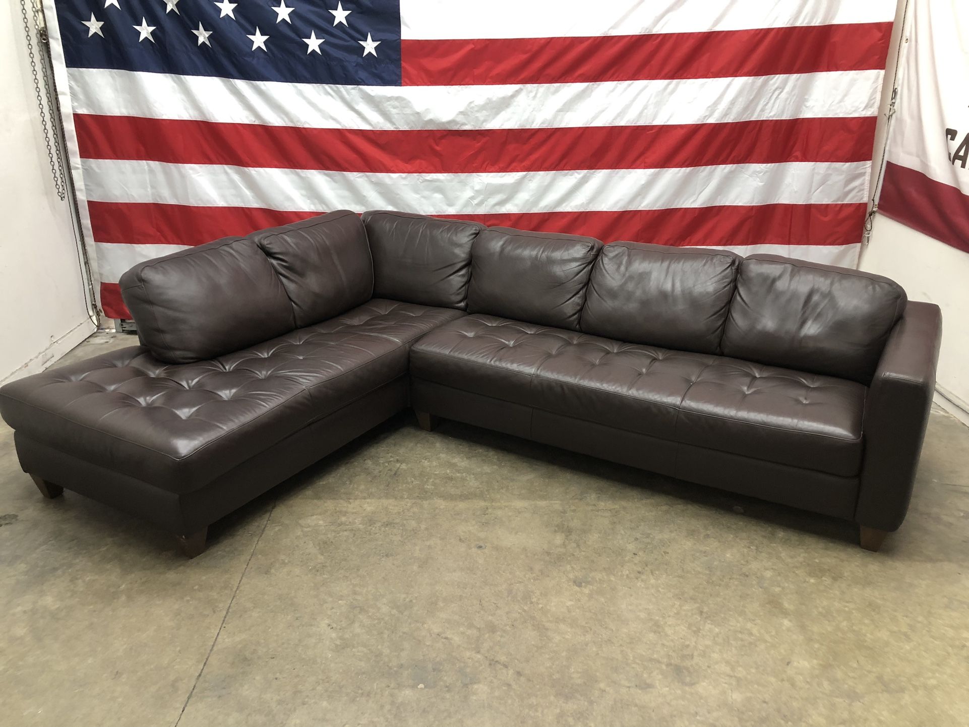 Free Delivery - Italisofa Leather Sectional Couch