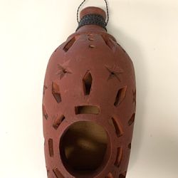Ceramic Lantern, Small Dried Flower In Terracotta Pot