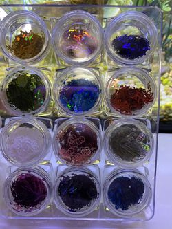 12 style nail design- nail flake mixed