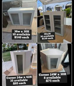 New Wall cabinets! With glass doors! Light grey only! Prices are in the description!👁👁