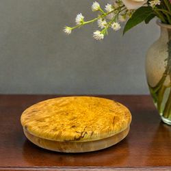 Maple Burl Wood Oval Jewelry / Trinket Box