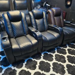 3 Electric Reclining Seat Sofas 
