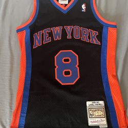NEW YORK KNICKS LATRELL SPREWELL MITCHELL & NESS 1998-99 HARDWOOD SWINGMAN JERSEY BLACK