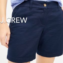 🌞(NEW) (2 SIZES AVAILABLE) WOMEN’S J.CREW FACTORY NAVY 7” INSEAM CLASSIC CHINO SHORT - SIZE: 10 (MEDIUM) AND 14 (LARGE)🌞