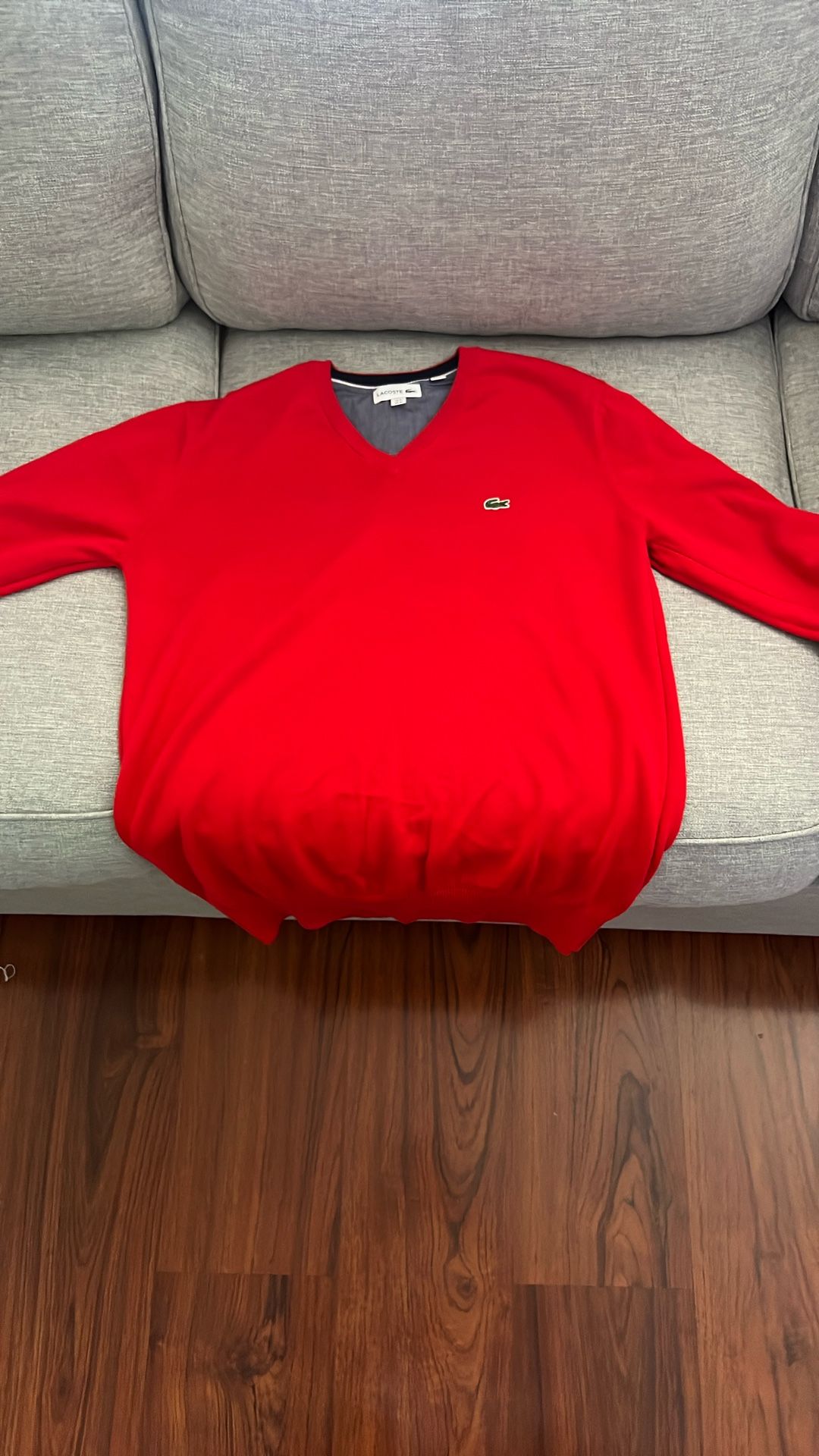 Red Lacoste Long Sleeve Sweatshirt