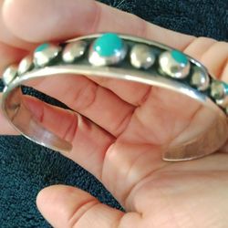 925 Sterling Silver Turquoise Bracelet for a small wrist