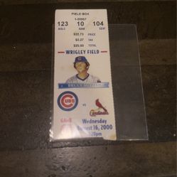 Cubs Ticket (August 16,2000) (Bruce Sutter On The Ticket) 