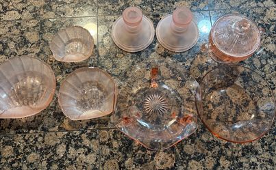 Pink glass/ Depression glass