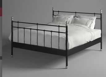 IKEA Queen Size Bed Frame Black Matte Pebbled Finish