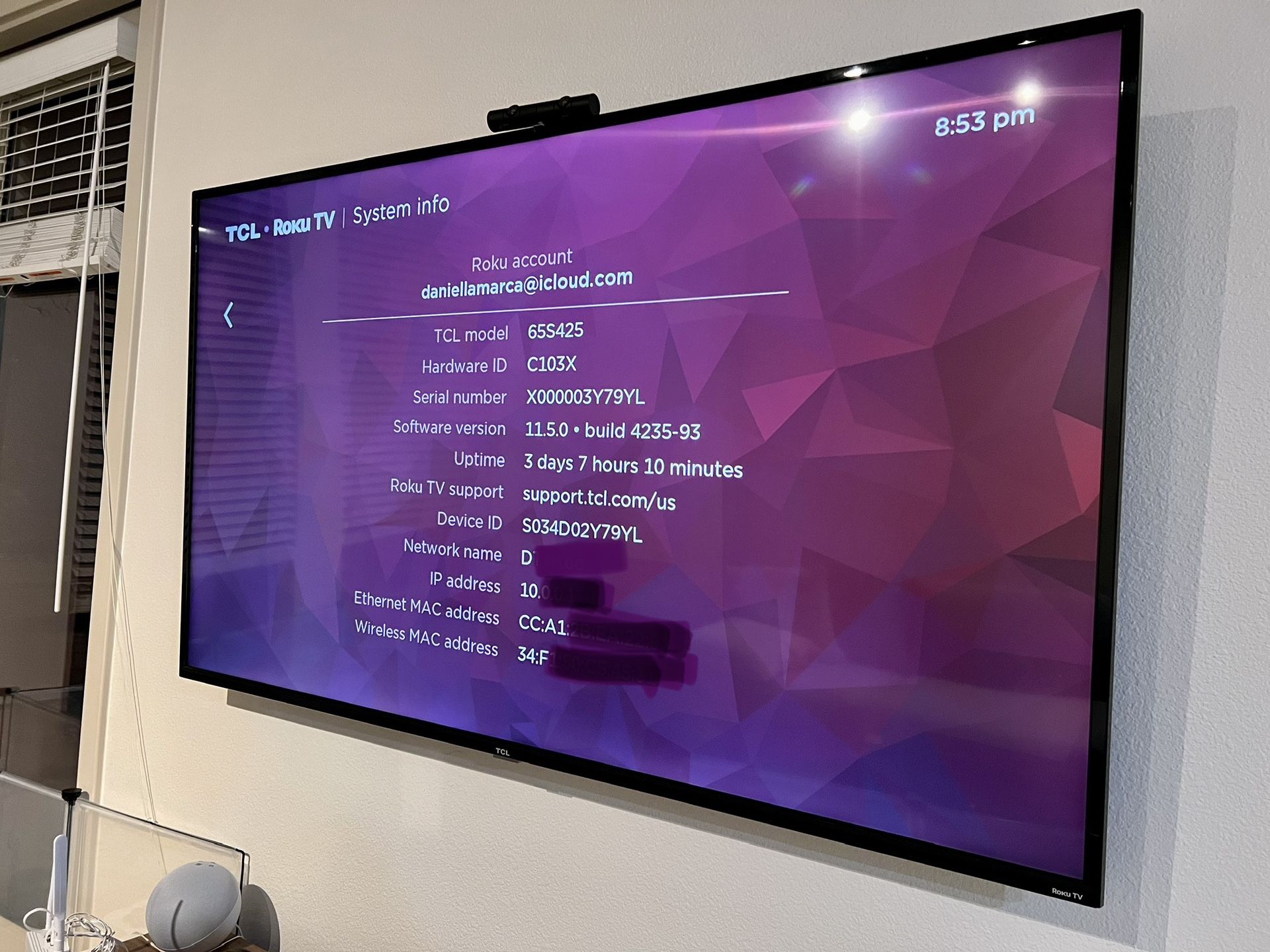 MODEL 65S425 TCL 65" CLASS 4-SERIES 4K UHD HDR ROKU SMART TV - 65S425