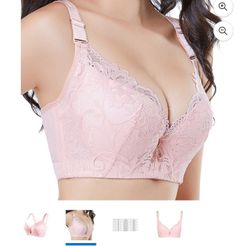 FallSweet Push Up Lace Bras for Women Sexy Plus Size Brassiere Comfort Underwear Female wide straps on the back size 46/105 underwire cup.