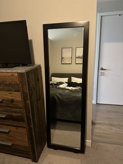 Standing Mirror - Espresso Wood 