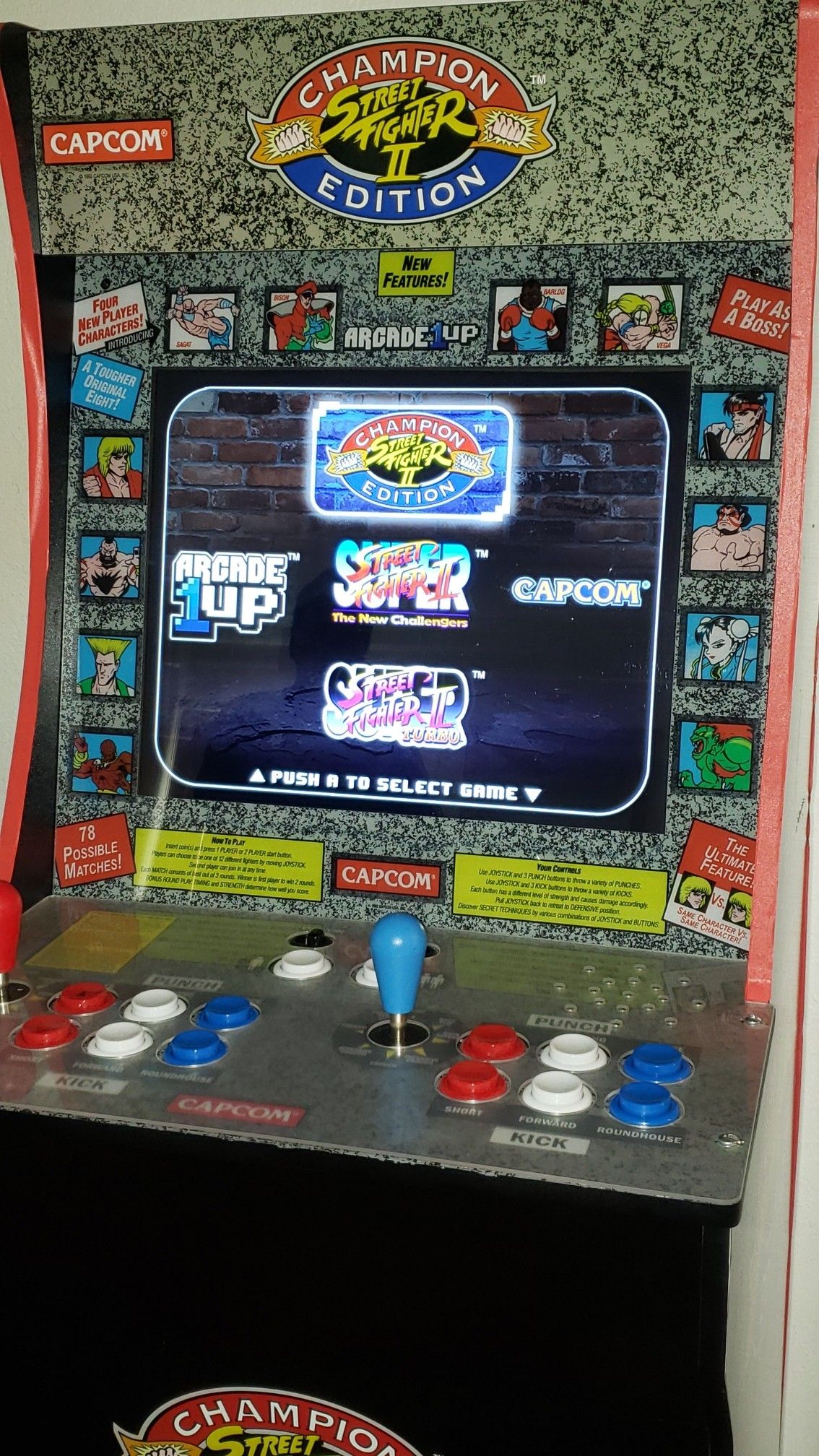 Arcade 1UP Street Fighter Game with Riser Stand