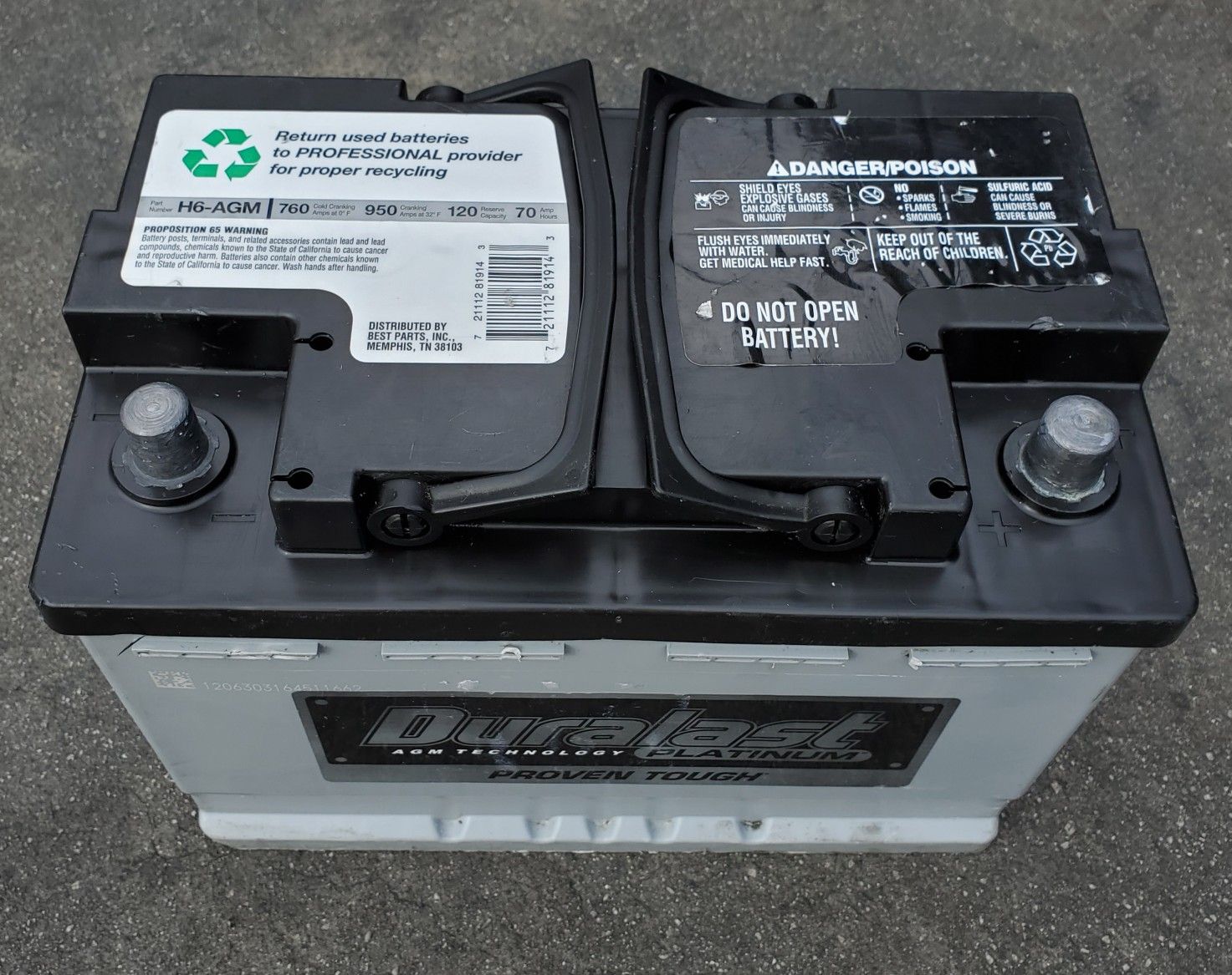 H6AGM Car Battery Group Size 48 Duralast Platinum for Sale in South Gate, CA OfferUp