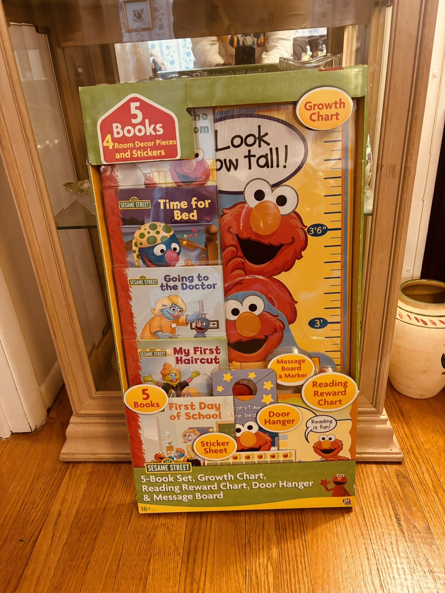 Rare New Sesame Street Elmo Growth Chart Books, Door Hanger Message Board