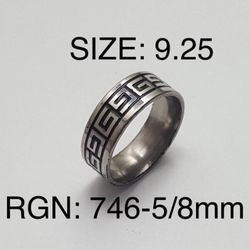 Stainless Steel Ring Band For Men & Women: Size-9.25/RGN-746-5