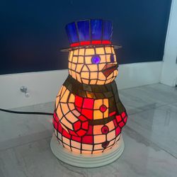 Stained Glass snowman light- Lights Up 14 “ high $30