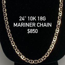 24” Gold Mariner Chain #7524