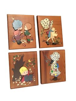 Vintage Cute Wood Plaques 