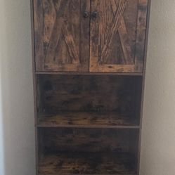 Rustic Farmhouse Storage Cabinet / Bookshelf with Doors