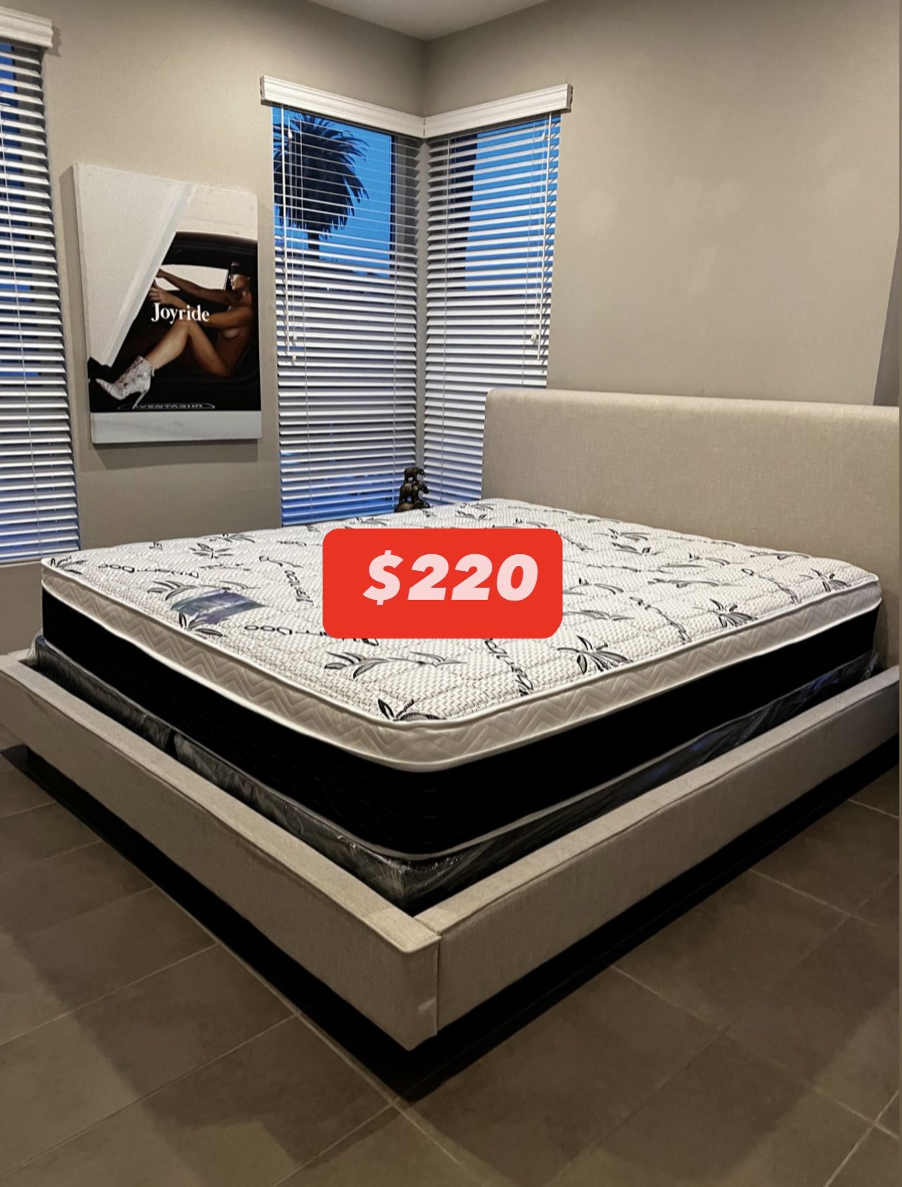 King Size Mattress Pillow Top Bamboo Brand New