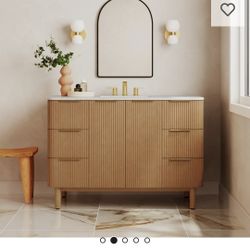 Nova 48" Marble Top Single Sink Bathroom Vanity