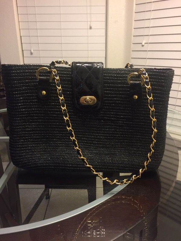 Black and gold purse