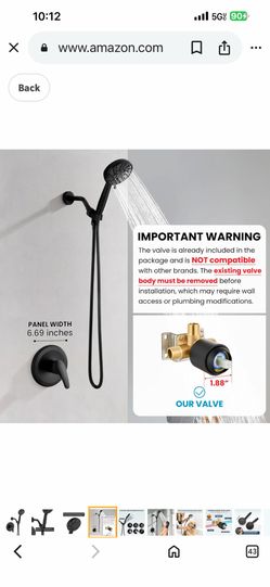 gotonovo Single-Handle Shower Faucet Set Shower Kit with Valve Shower Head C7  $40