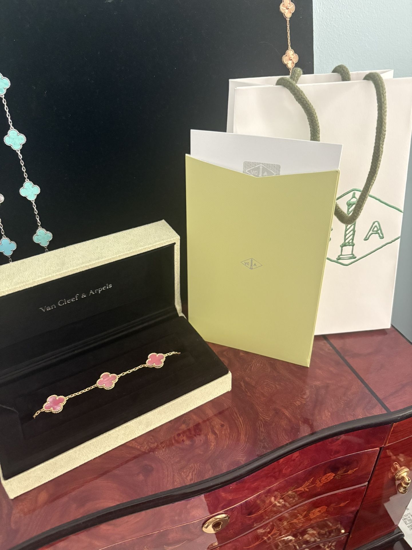 Pink And Gold Clover Bracelet