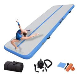 Air Tumbling Mat, 16ft Inflatable Gymnastics Air Mat for Gymnastics Training,Home Use,Cheerleading,Yoga,Waterproof 