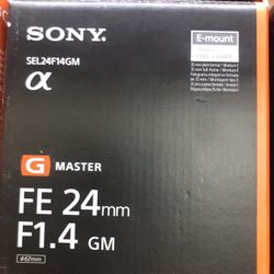 Sony FE 24mm F/1.4 GM Lens Brand New