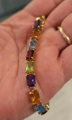 14K Gold, Multi-gem Bracelet