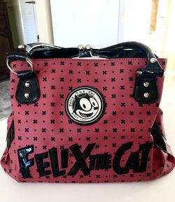 Felix The Cat Large Black Faux Leather Red And Black RARE  display picture 3