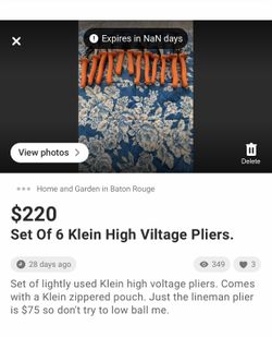 Klein High Voltage Pliers Set
