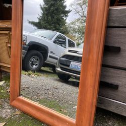 SOLID MAPLE WOOD- WILLETT GOLDEN BERYL VINTAGE MCM MIRROR 🌸