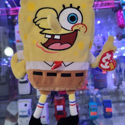 SPONGEBOB THUMBSUP 8" BEANIE PLUSH SOFT TOY TY INC 2004 TAGGED