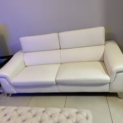 White Leather Sofa- Like new