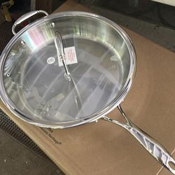 Sartén grande de 14” nuevo de Acero Inoxidable  Tri Ply de Princess house