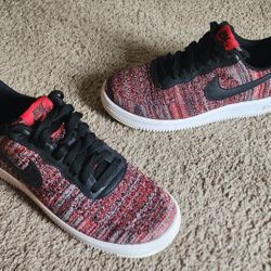 Nike Air Force 1 Flyknit 2.0 sneaker in the University Red and Black colorway