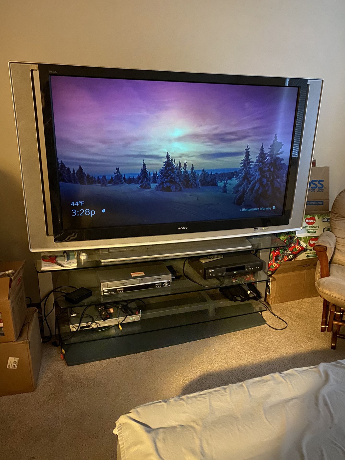 Tv and glass stand