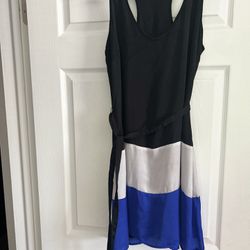 Women’s Size Small Black, Silver And Blue Short Dress $15