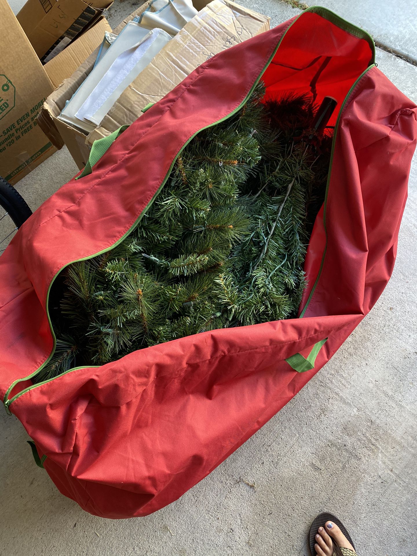 10’ pre lit Target Christmas tree and brand new bag