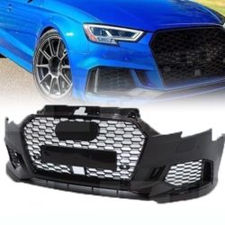 17-20 Audi A3, S3 Front RS3 Style Bumper Cover Conversion w/ Front Grille
