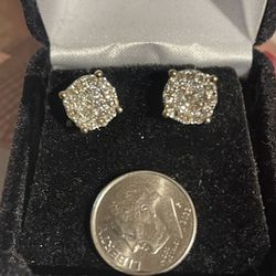  10k Gold /1.25 Carat Real Diamond Earrings 9mm $375