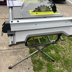 15.AMP. 10 IN.compact portable corded jobsite table saw with folding stand