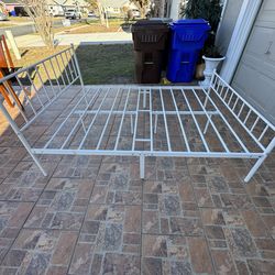 White Metal Bed Frame Full Size