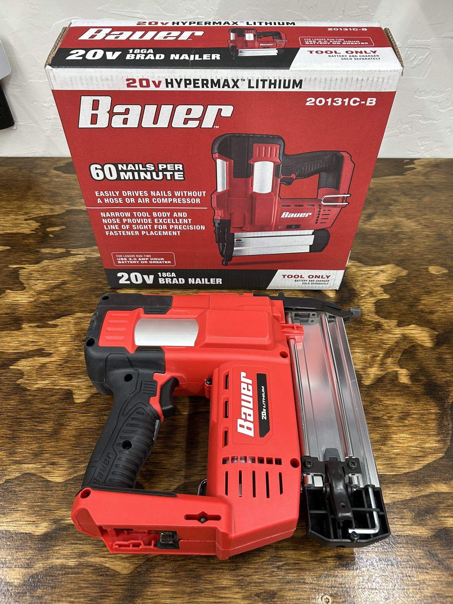 Bauer 20V Cordless 18 Gauge Brad Nailer - Tool Only