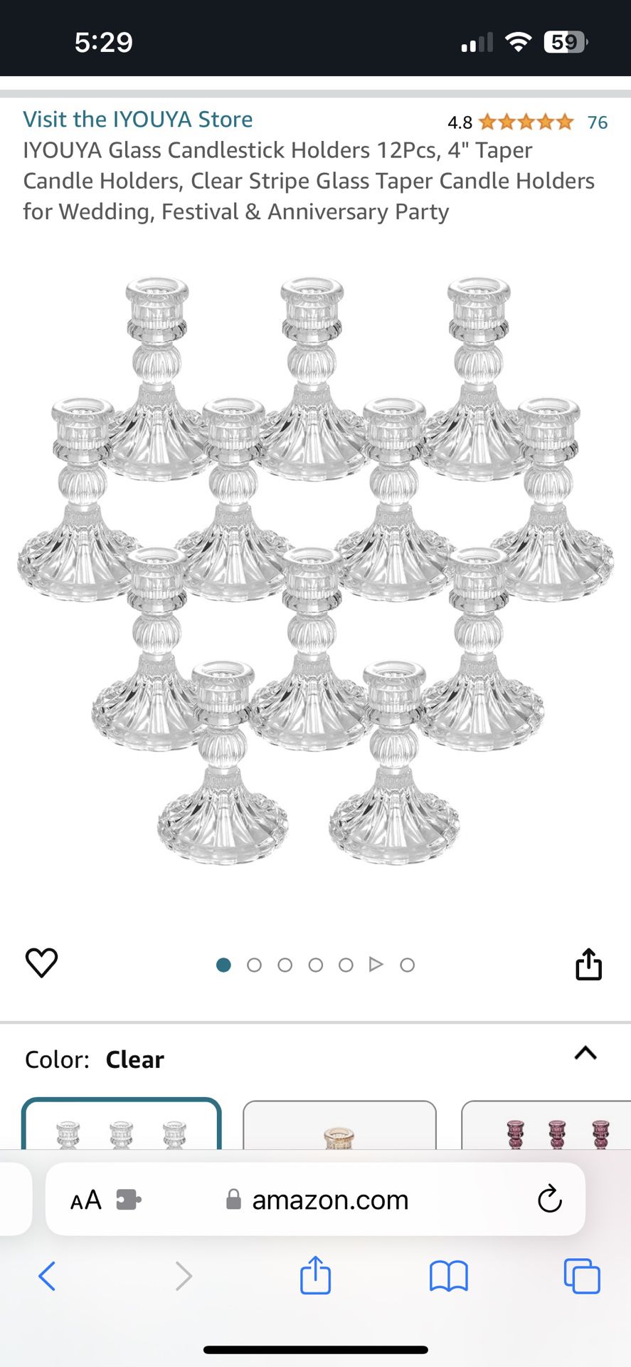 Glass Candlestick Holders 