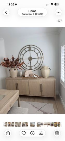 Z Gallerie Large Metal Roman Numeral Wall Clock46”