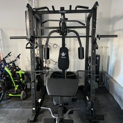 SMITH MACHINE/ PULLEY SYSTEM/ SQUAT RACK/ ADJUSTABLE BENCH/ BARBELL/ OLYMPIC BUMPER PLATES/ GYM EQUIPMENT/ FREE DELIVERY 🚚 